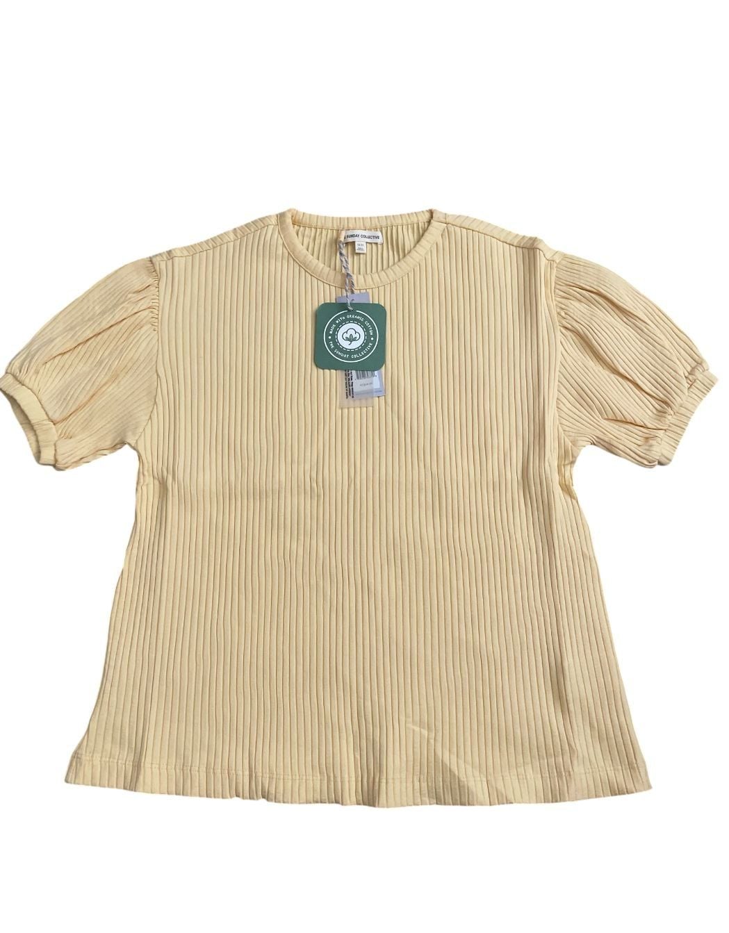 The Sunday Collective Impala Puff Sleeve Ribbed Organic Cotton Top 2