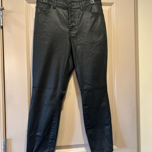 Express Curvy Skinny High Rise Coated Button Fly Jeans