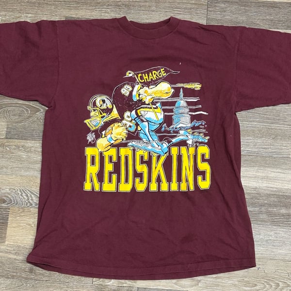 Vintage Washington Redskins Jack Davis "Charge" T-Shirt Signal Sports XL