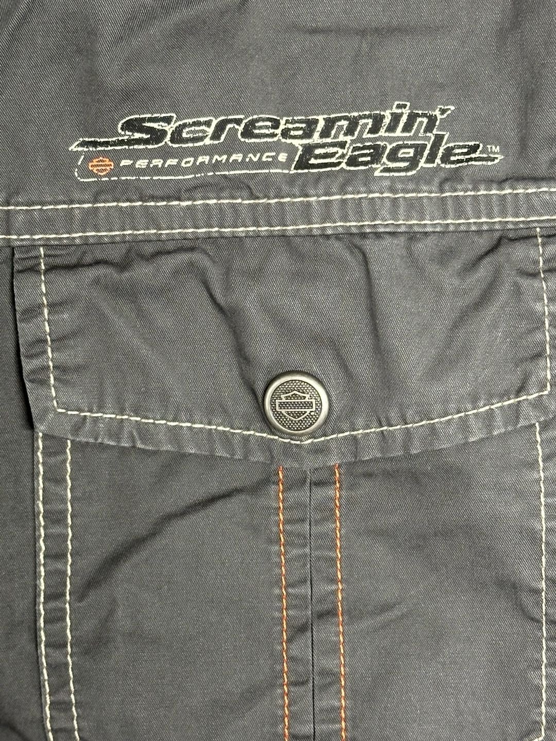 Harley-Davidson Screamin' Eagle Racing Performance Short Sleeve Button Down Shirt Size L 4