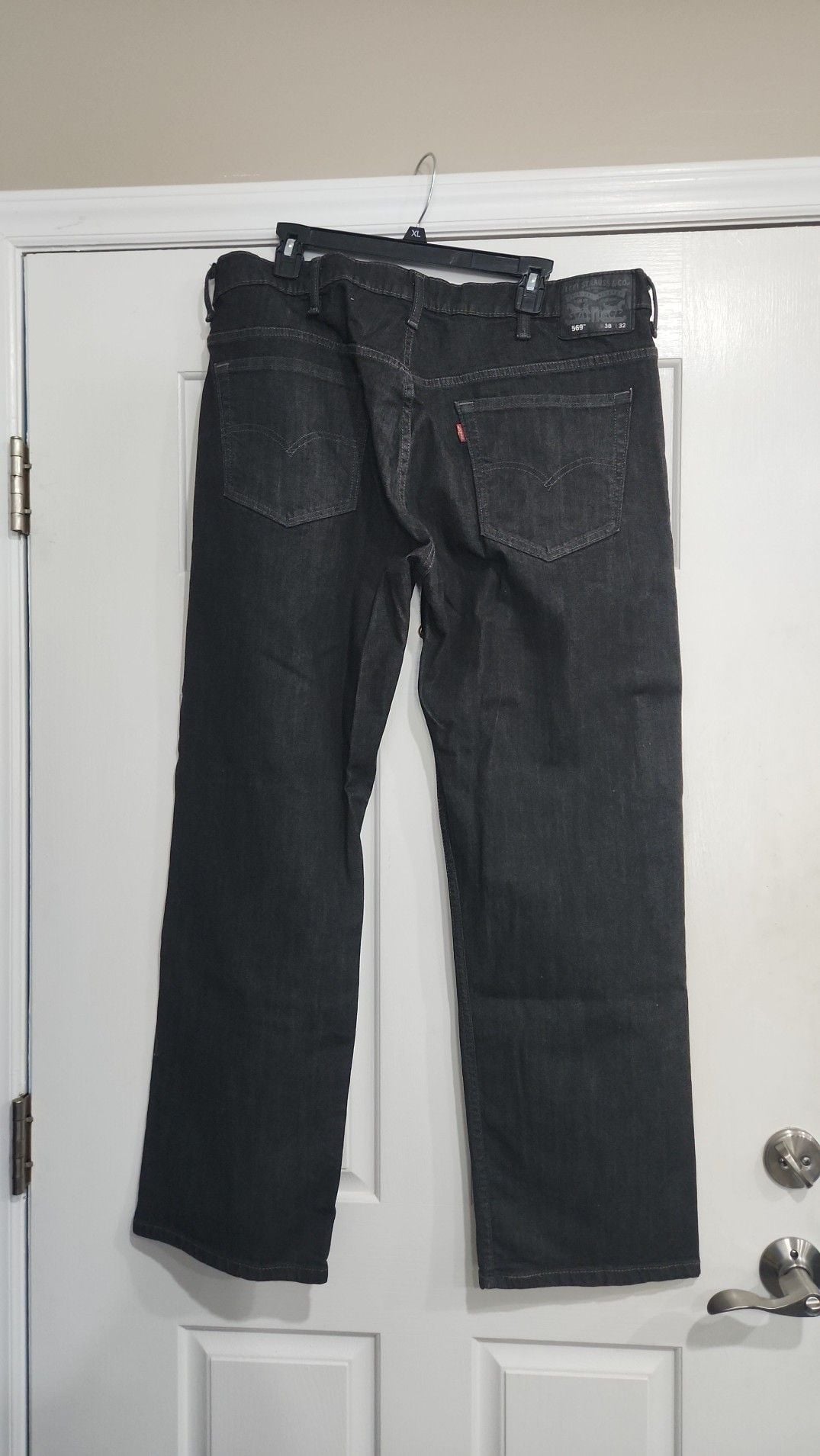 Levi's 569 Loose Straight Fit Black Jeans 38x32 3