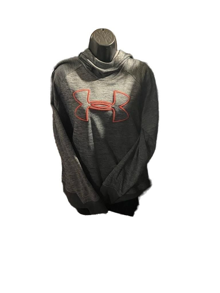 Under Armour Women's ColdGear Hooded Sweatshirt XL Gray/Coral 2