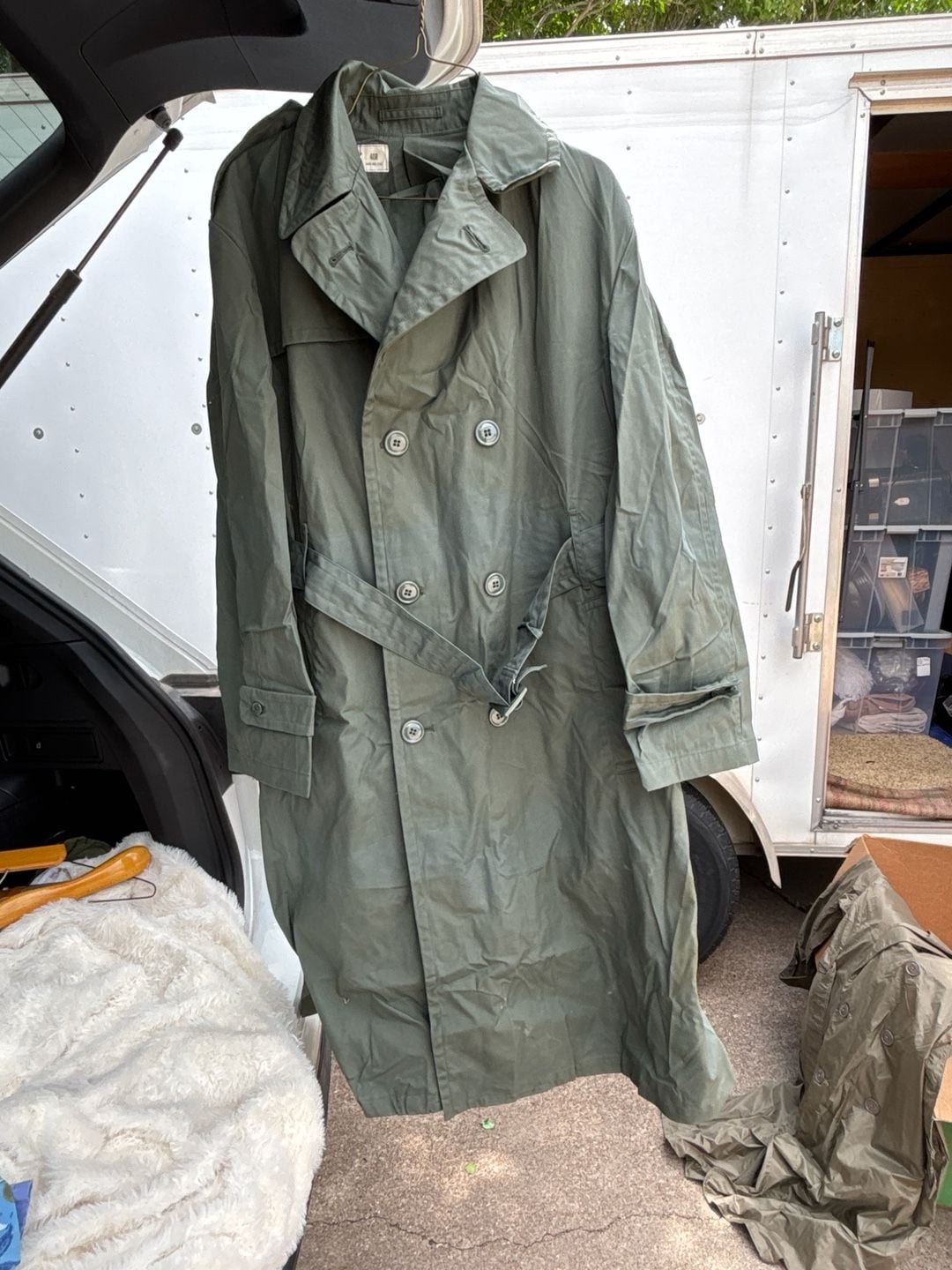 Vintage 70s US ARMY trench Raincoat 40S Halloween 3