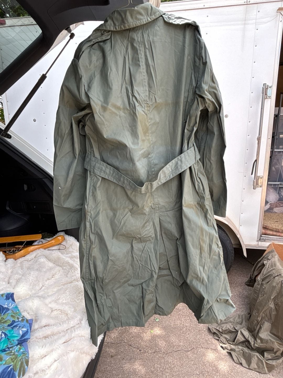 Vintage 70s US ARMY trench Raincoat 40S Halloween 4