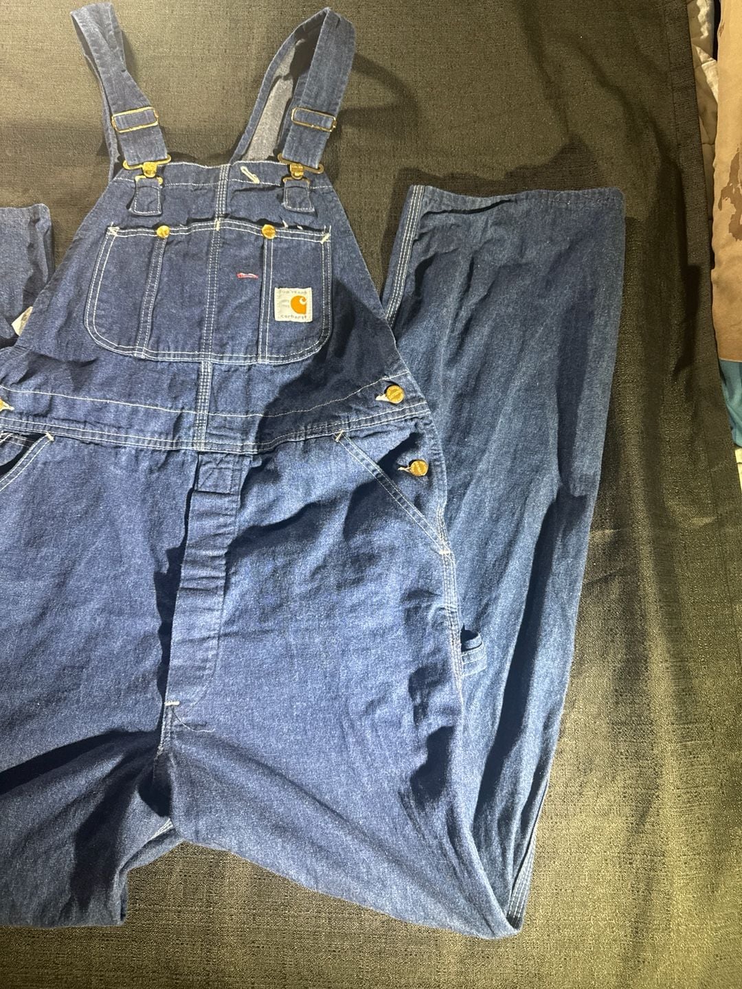 Vintage Carhartt 100th Anniversary Denim Bib Overalls 1889-1989. Size 36x34 EUC 5