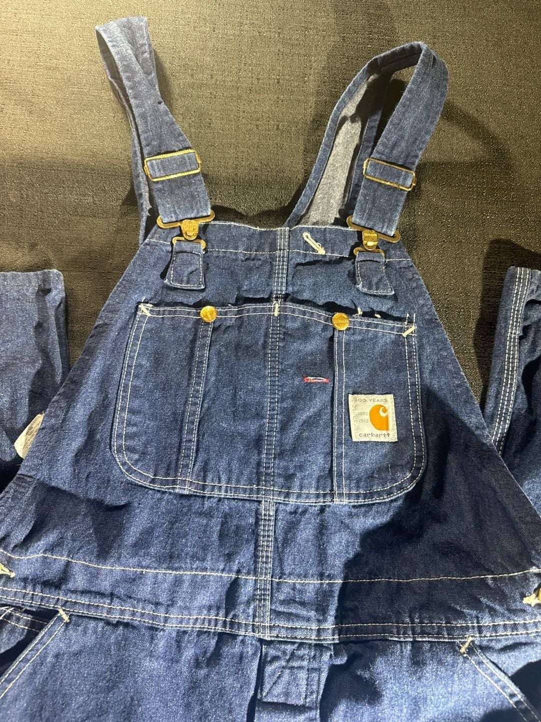 Vintage Carhartt 100th Anniversary Denim Bib Overalls 1889-1989. Size 36x34 EUC 3