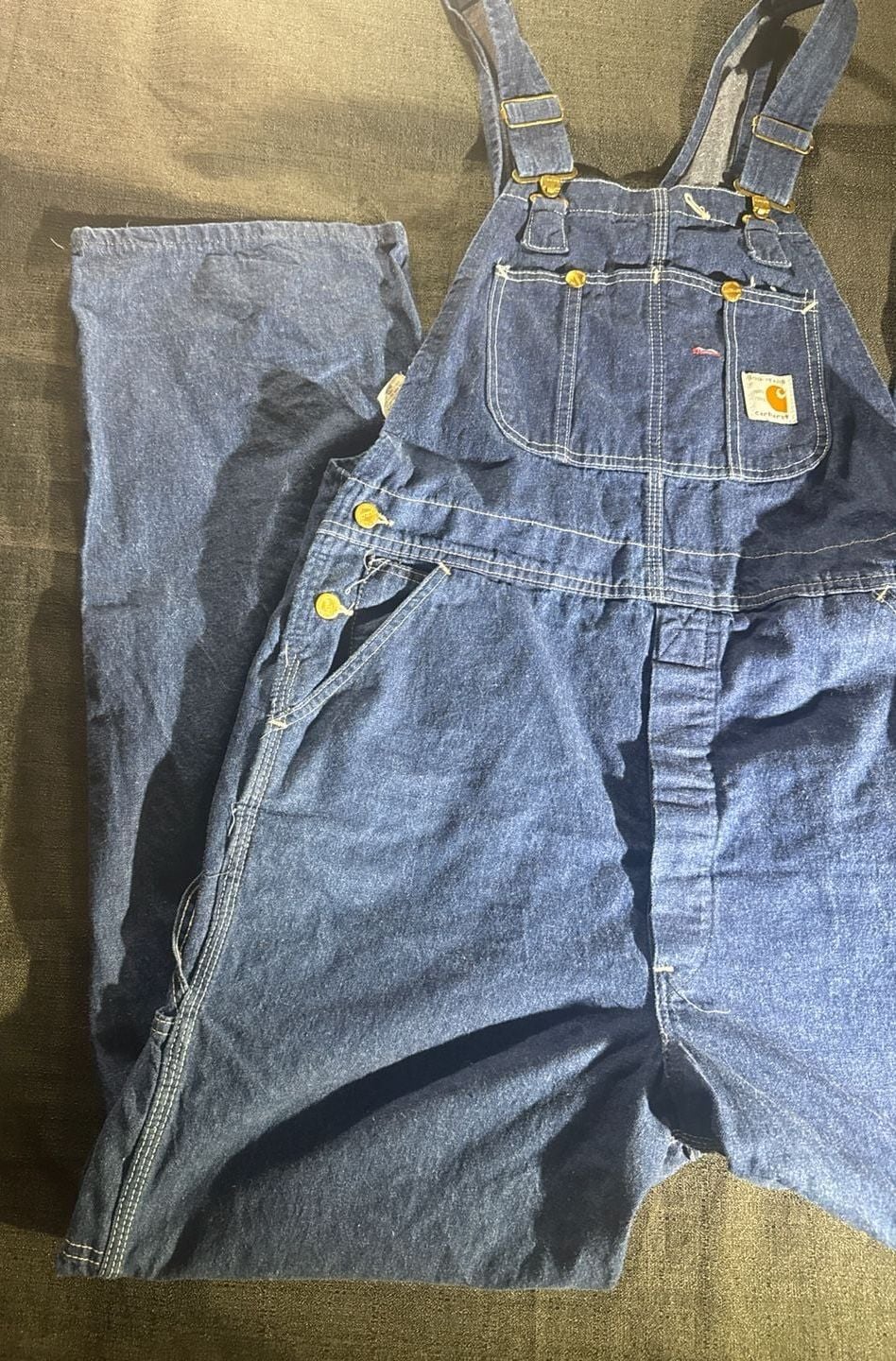 Vintage Carhartt 100th Anniversary Denim Bib Overalls 1889-1989. Size 36x34 EUC 4