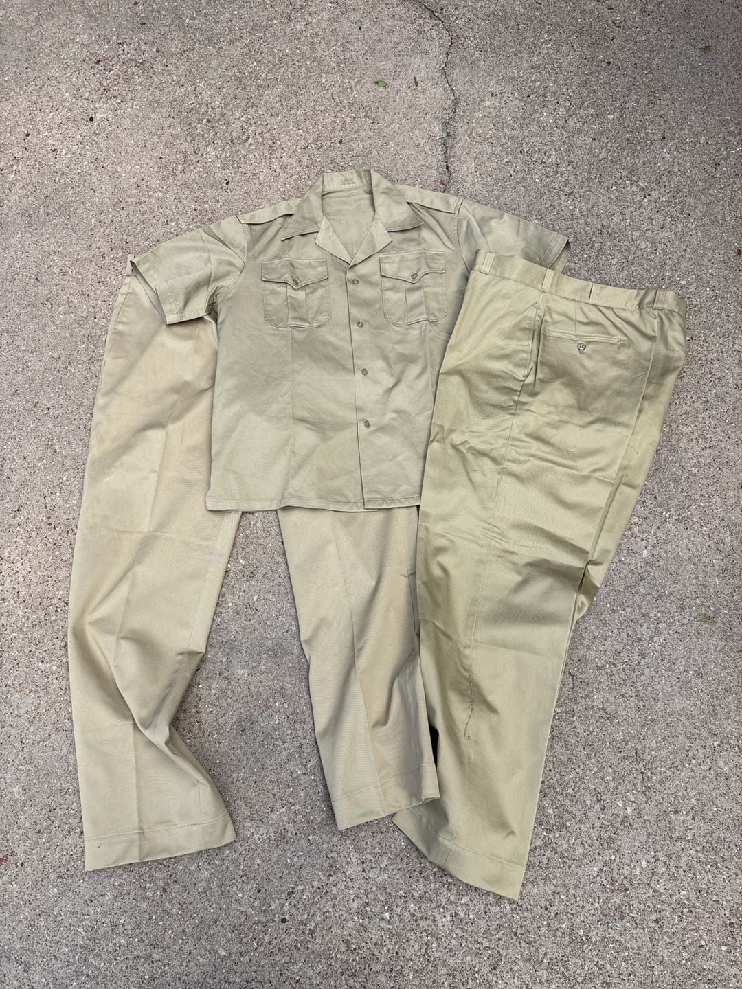 K: 5 piece set Vintage US Army Military Shirt Size large 1