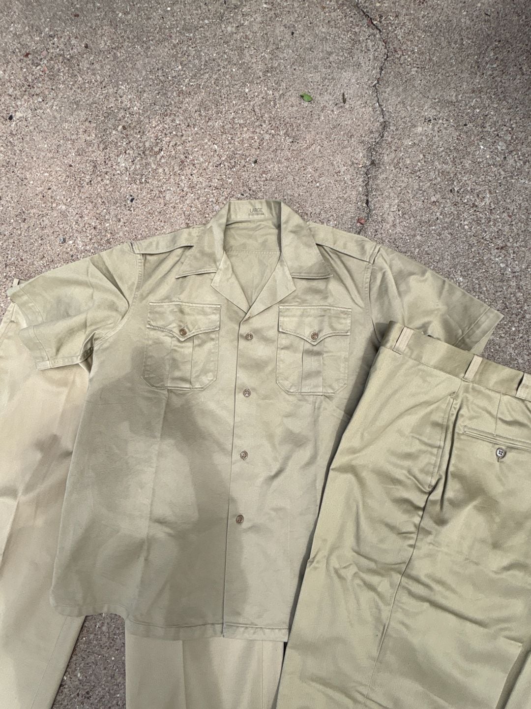 K: 5 piece set Vintage US Army Military Shirt Size large 4
