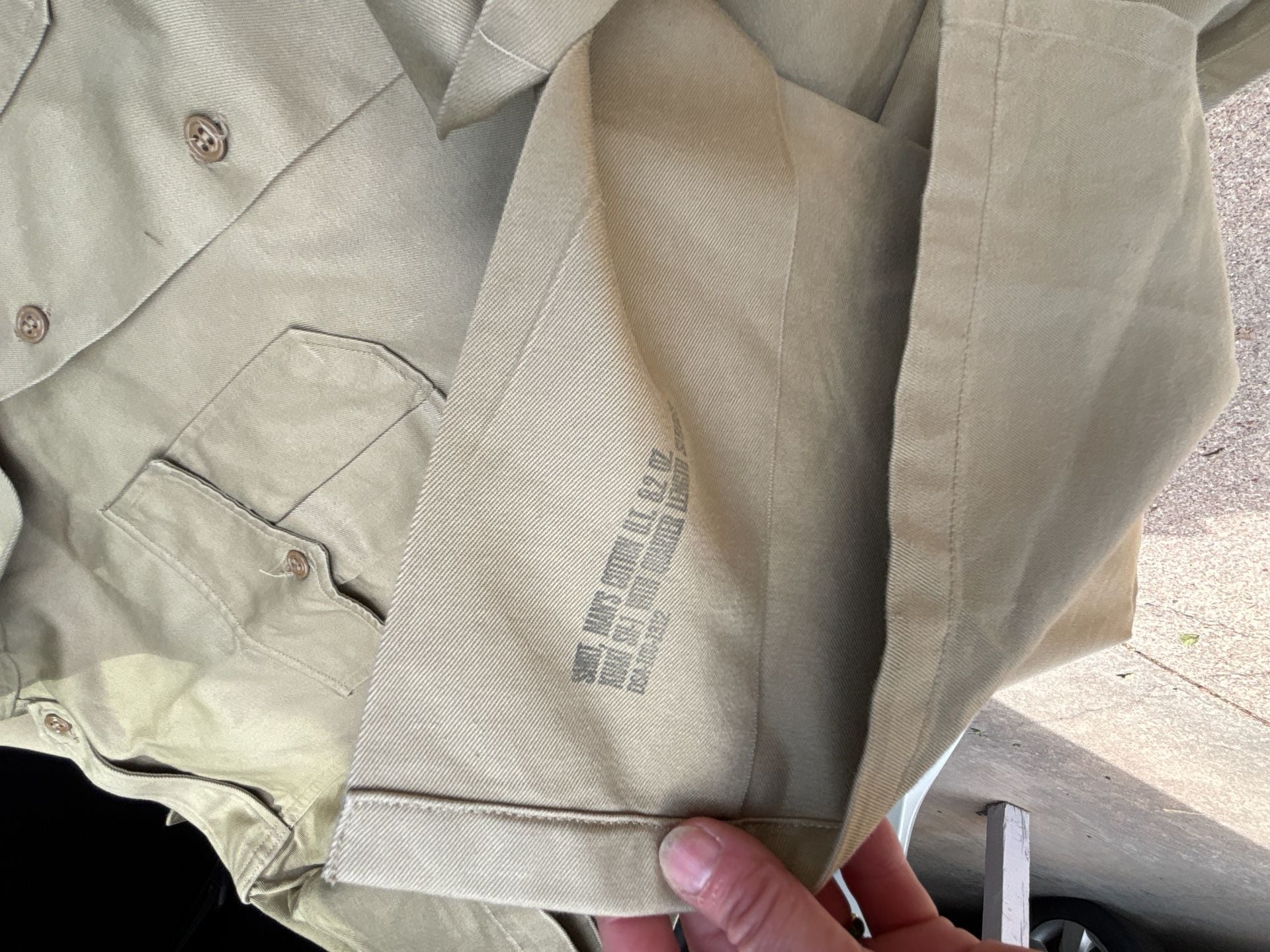 K: 5 piece set Vintage US Army Military Shirt Size large 7