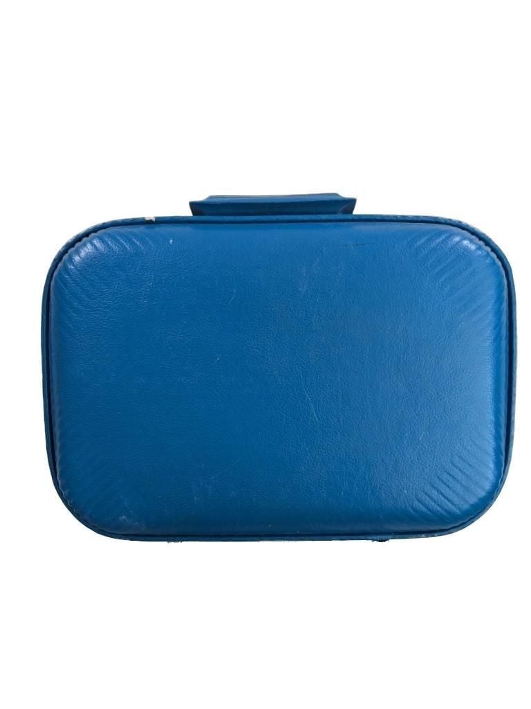 Vintage I'm Going To Grandma's Blue Child's Suitcase Train Graphic 3