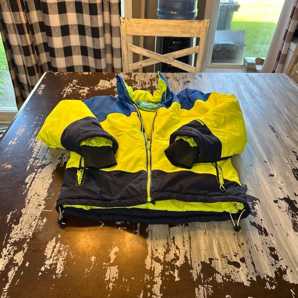 Phibee Sport Kids Advanced Skitech Ski Jacket Neon Yellow Blue Size 146/152