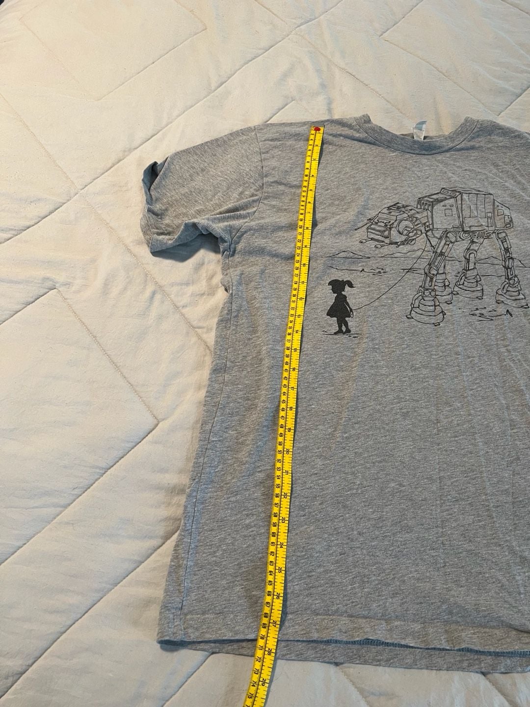 American Apparel Star Wars AT-AT Walker Pet Graphic T-Shirt Grey Size L 7