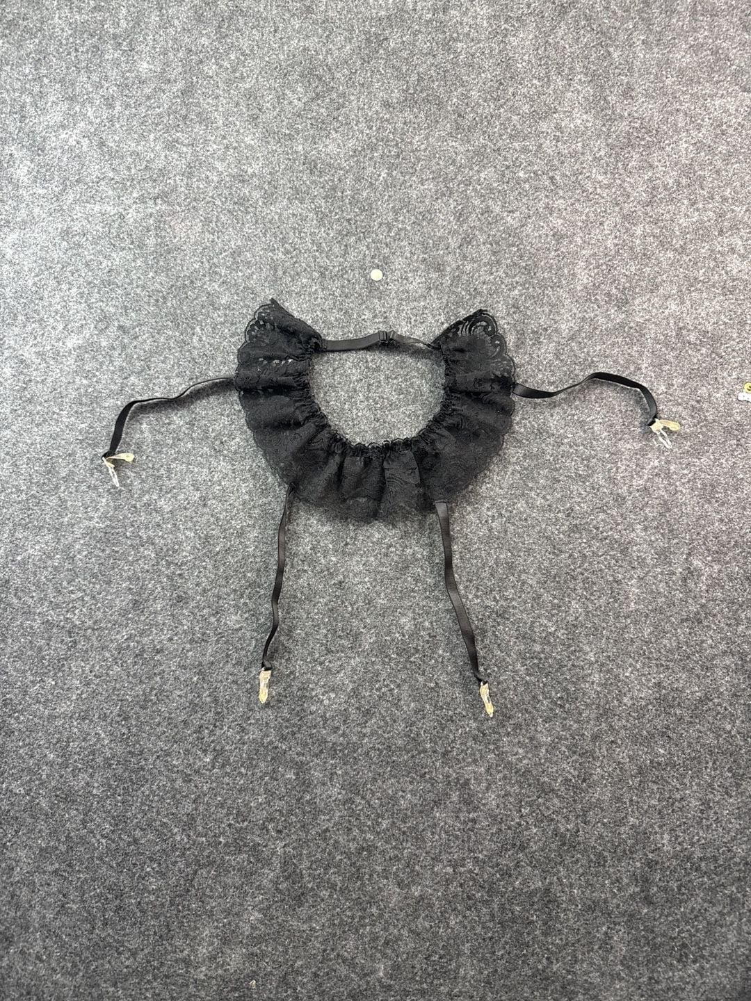 Christian Dior Intimates Black Lace Ruffle Garter Belt One Size 1