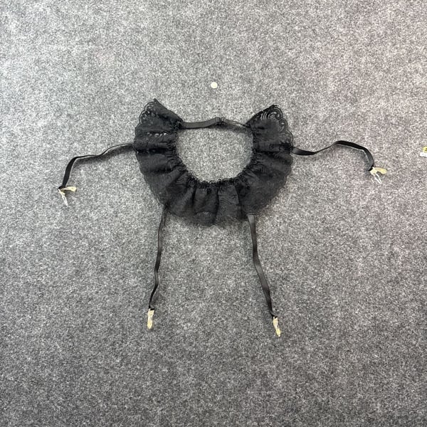 Christian Dior Intimates Black Lace Ruffle Garter Belt One Size