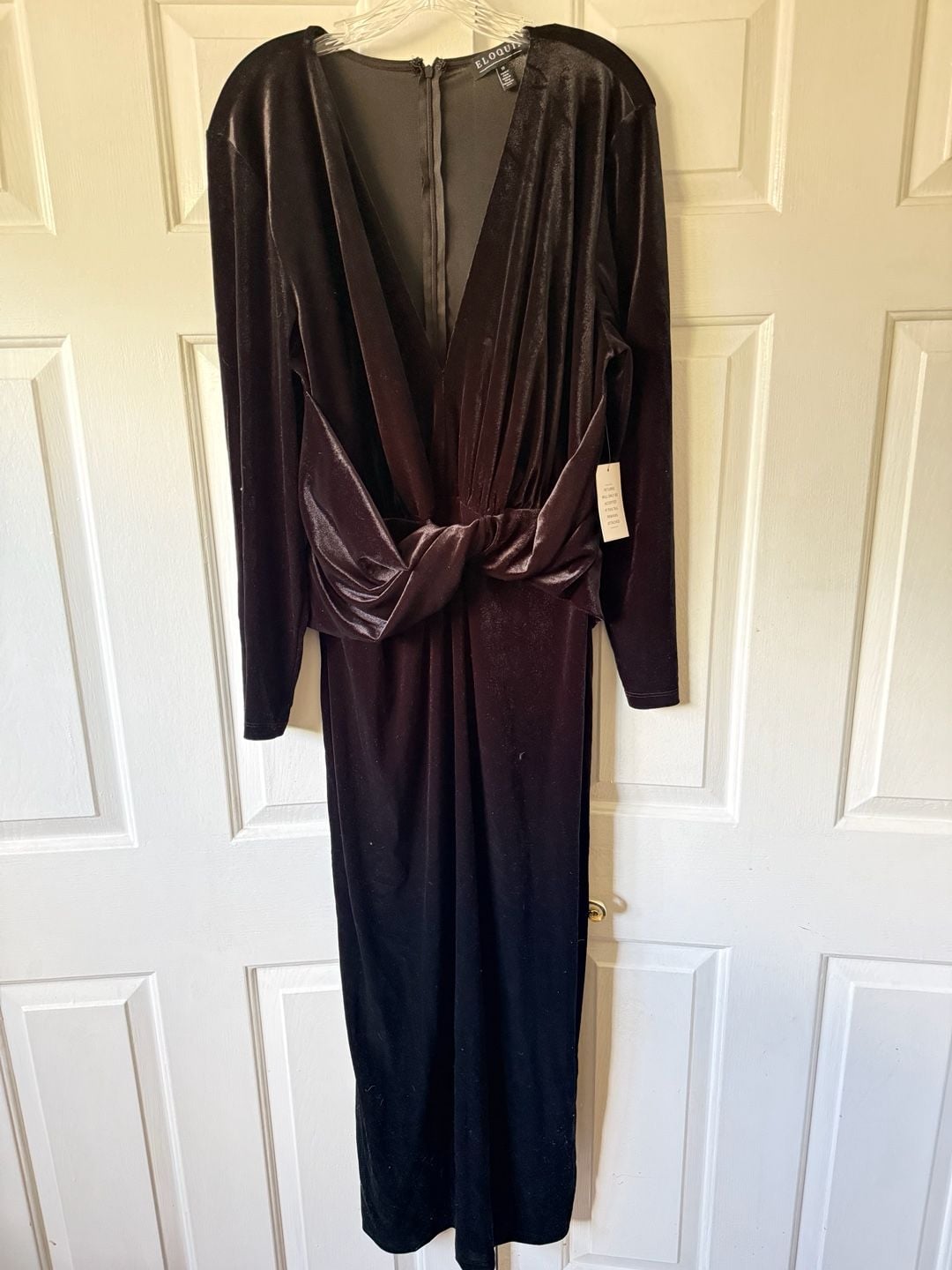 Eloquii Knot Front Velvet Maxi Dress Size 18 2