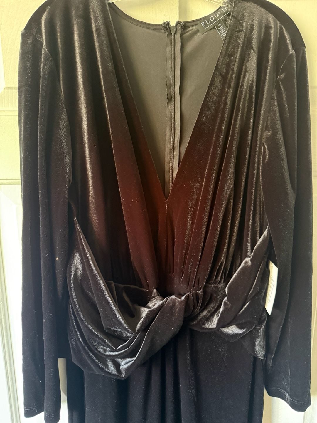 Eloquii Knot Front Velvet Maxi Dress Size 18 3