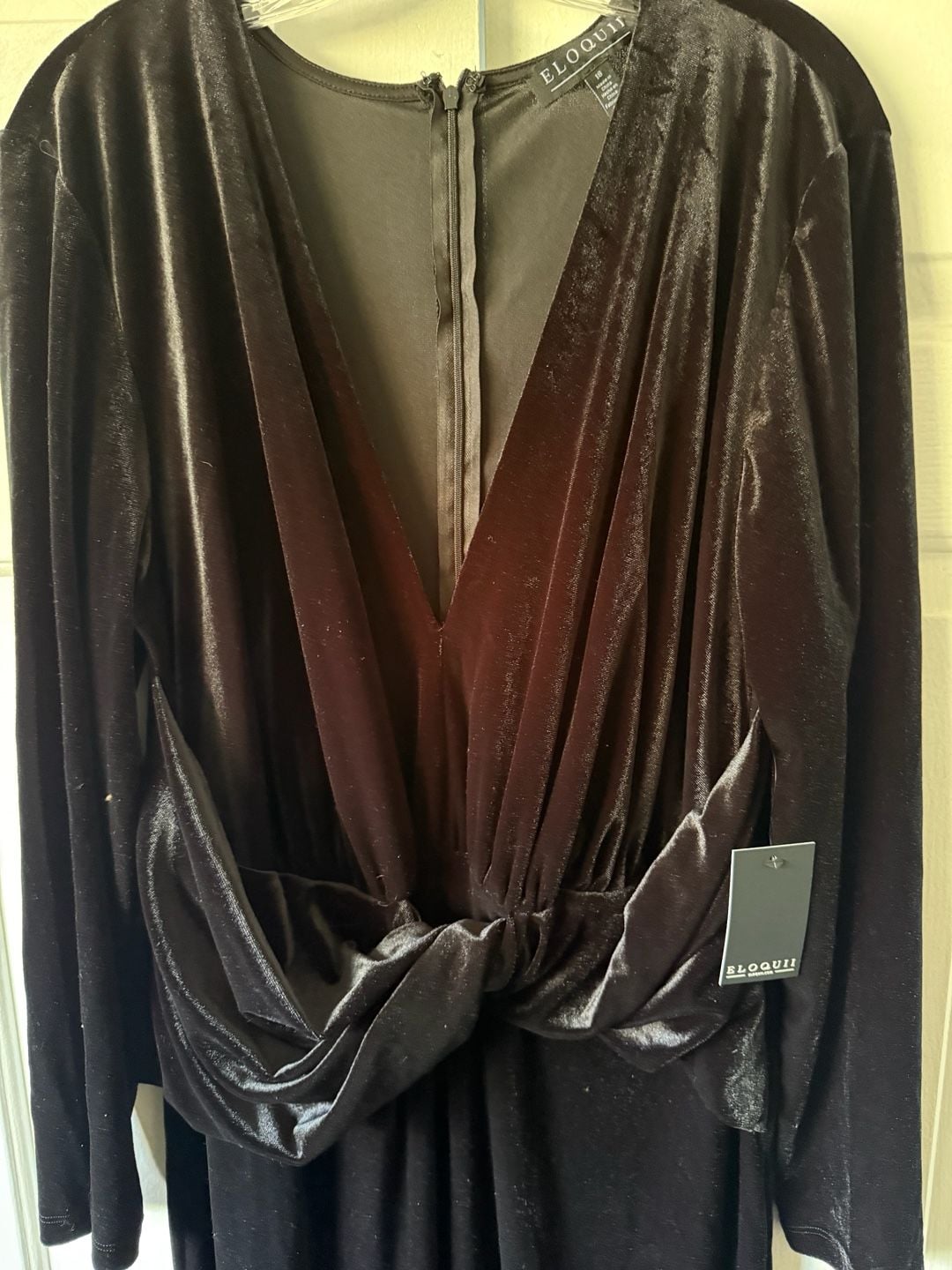 Eloquii Knot Front Velvet Maxi Dress Size 18 4