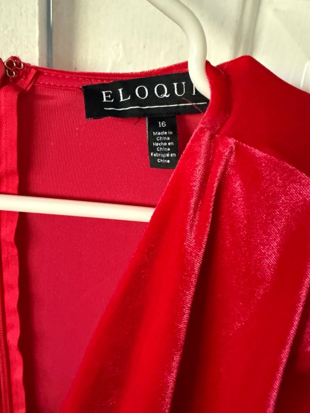 Eloquii Red Velvet Knot Front V-Neck Maxi Dress Size 16 NWT 3