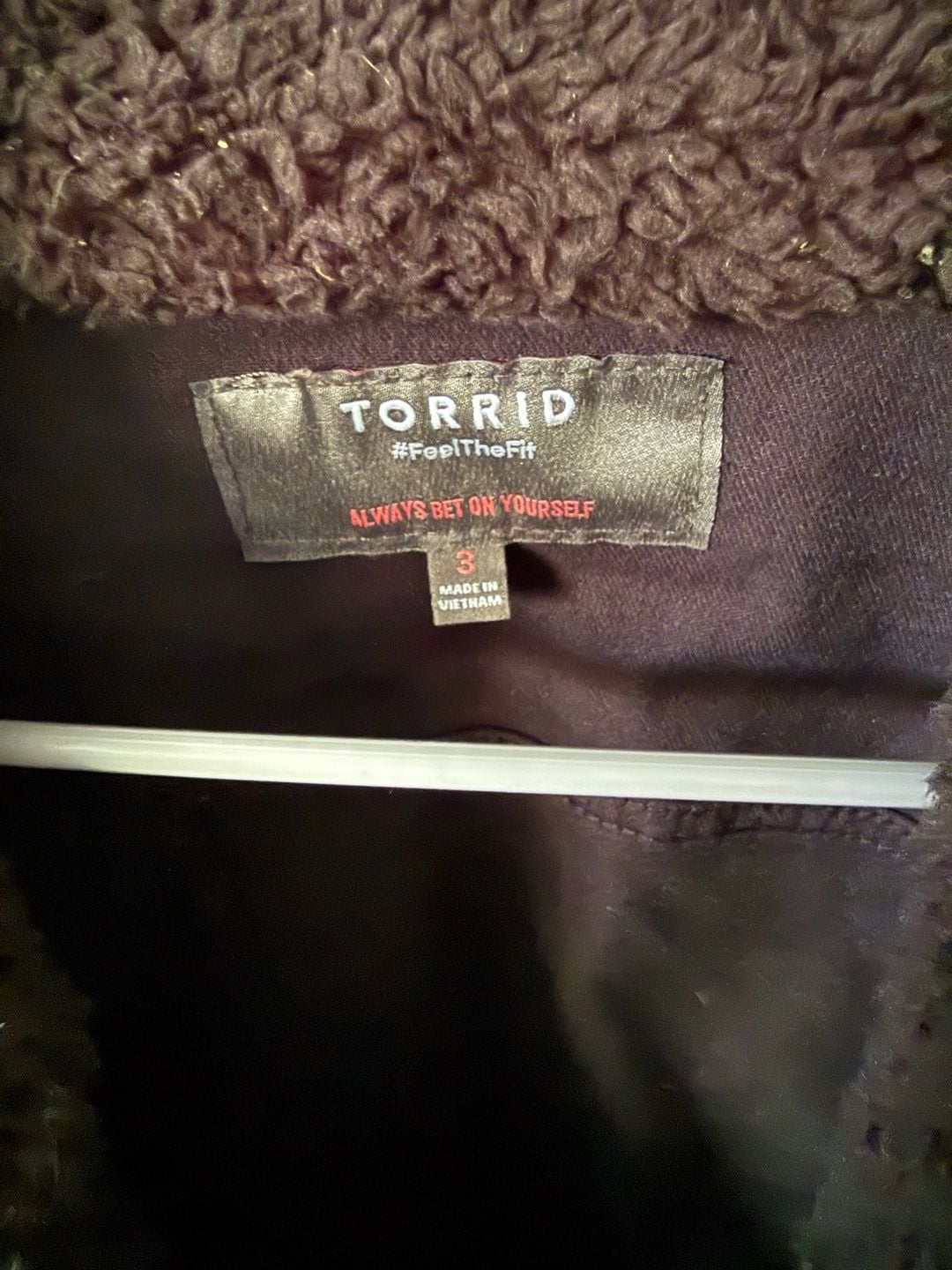 Torrid Black Denim Sherpa Collar Trucker Jacket Size 3 3