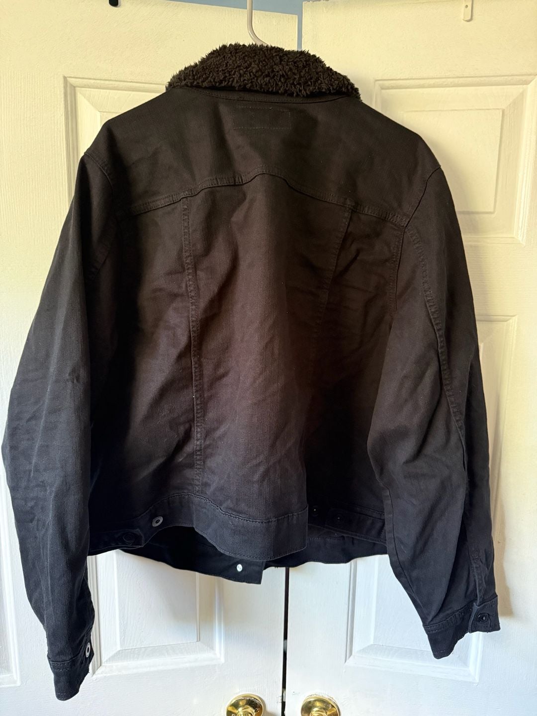 Torrid Black Denim Sherpa Collar Trucker Jacket Size 3 4