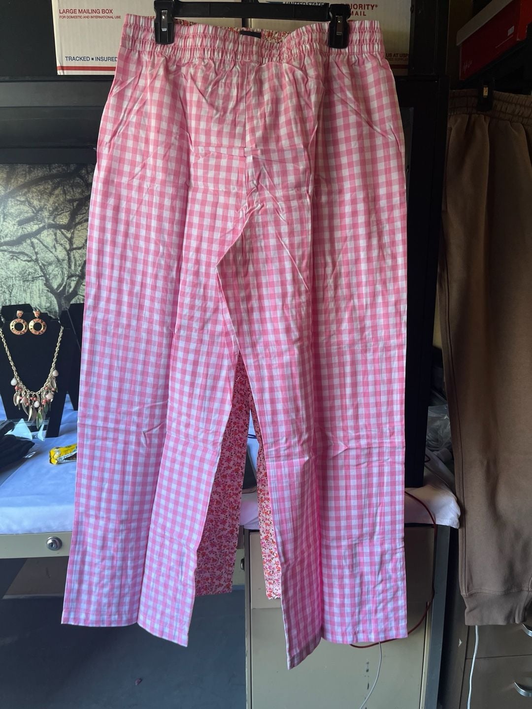 GAP 2-Pack Pink Gingham & Floral Pajama Lounge Pants Size M 3