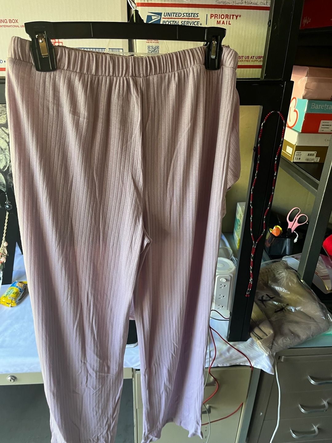 Live 2 Lounge 4-Piece Ribbed Leopard Print Pajama Set, Size XS 7