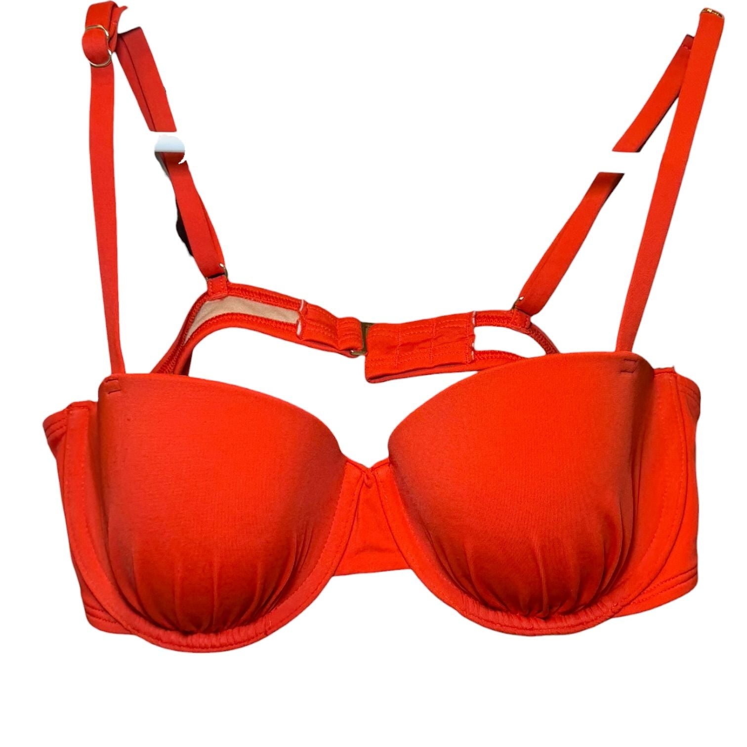 Shade & Shore Red Bikini Top 34B Push Up Underwire Swim Top NWOT 5