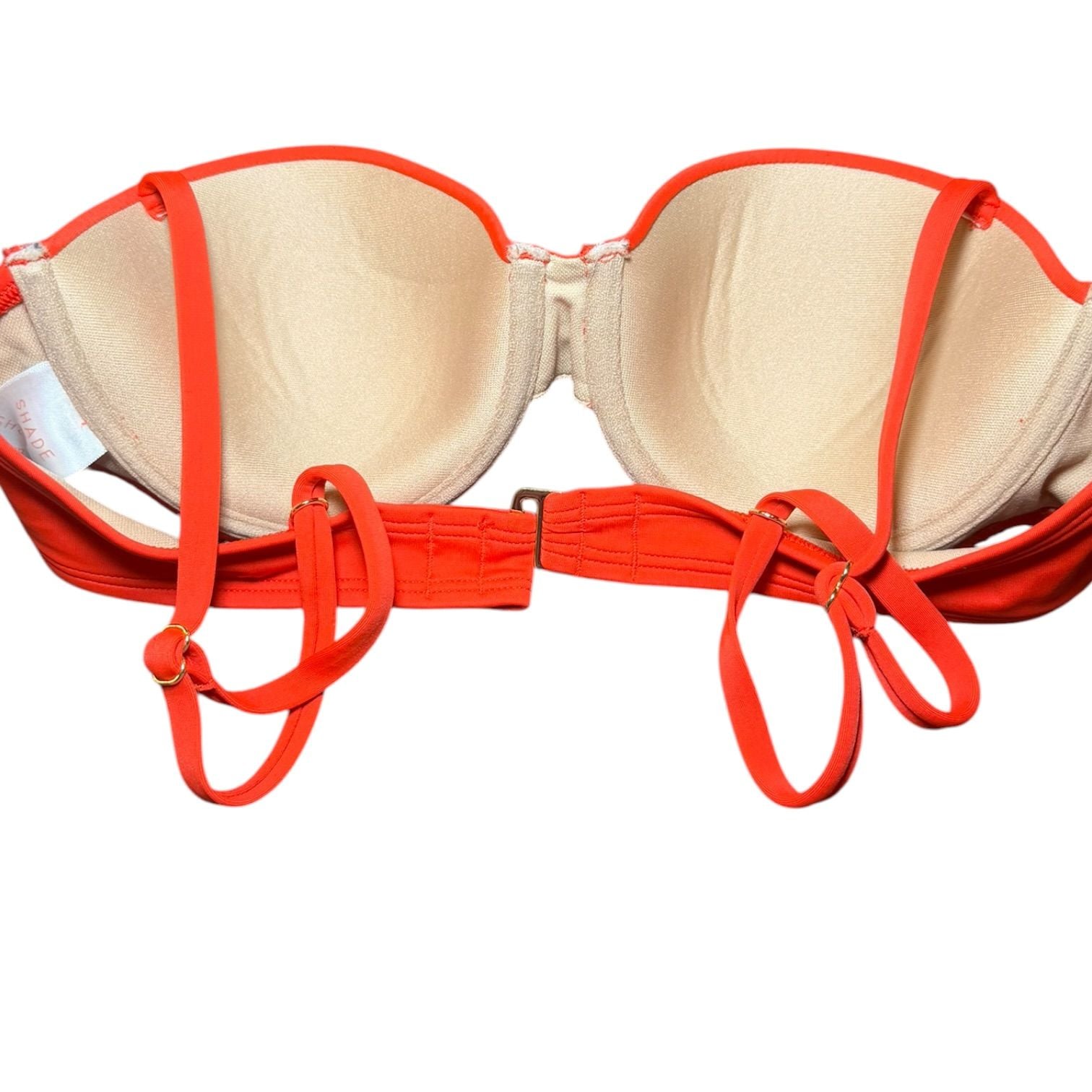 Shade & Shore Red Bikini Top 34B Push Up Underwire Swim Top NWOT 6