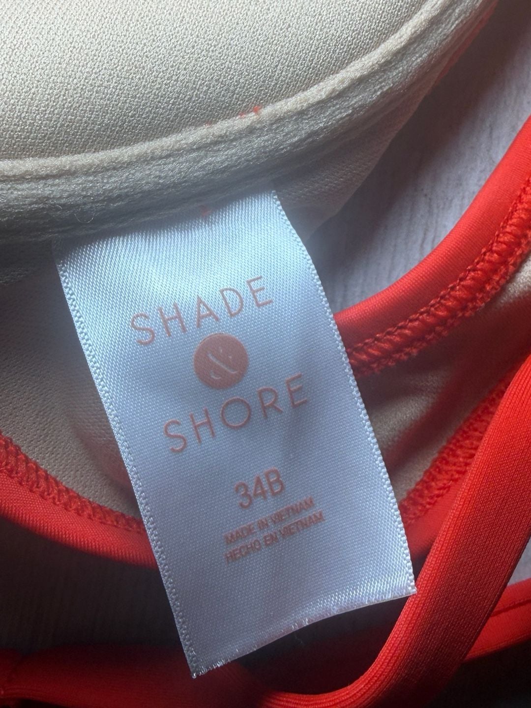 Shade & Shore Red Bikini Top 34B Push Up Underwire Swim Top NWOT 8