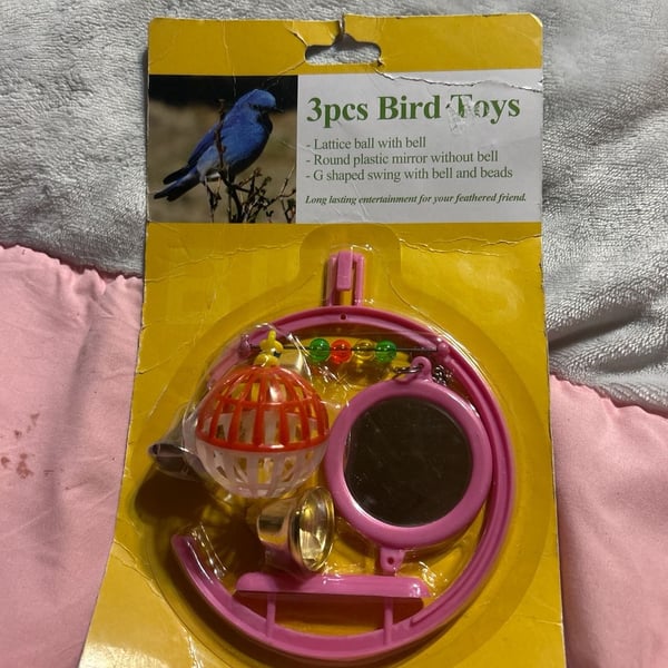 BRAND NEW 12-Piece Small Bird Toys Starter Pack with Bells, Rings, Mirrors MORE!