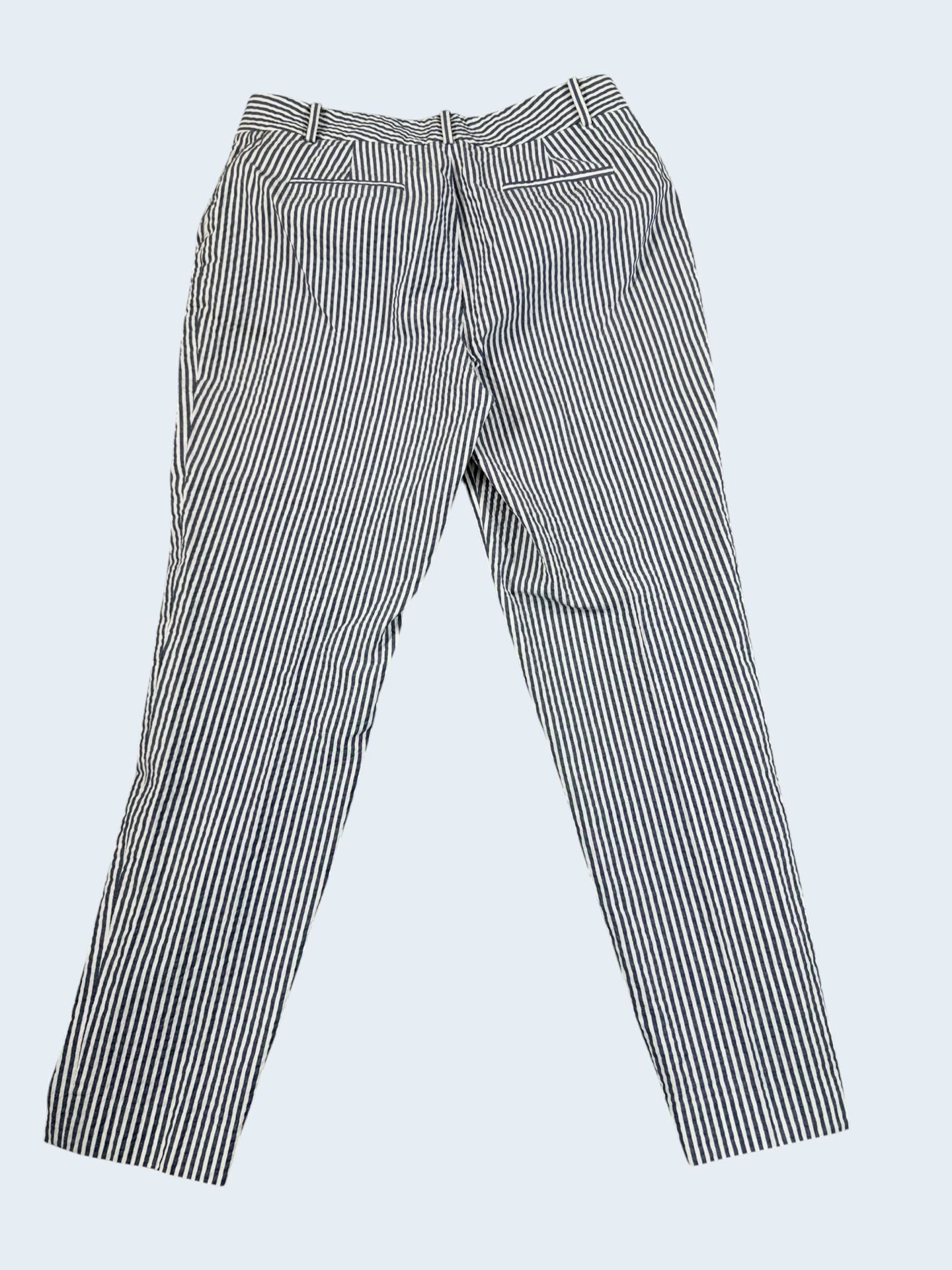 Brooks Brothers Womens Blue & White Striped Seersucker Pants Sz 8 Preppy Classic 4