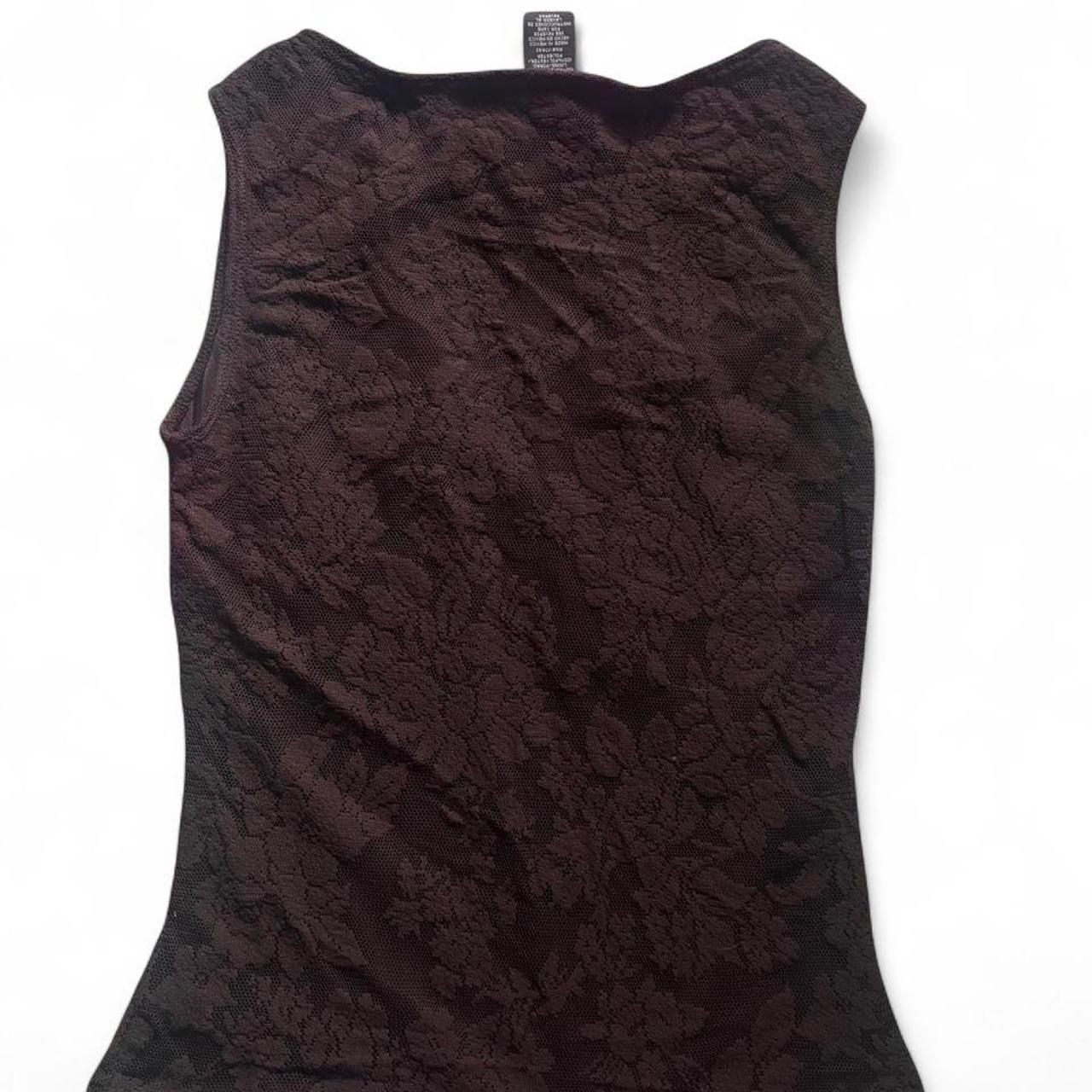 Rampage Vintage Y2K Brown Floral Lace V-Neck Sleeveless Blouse 2