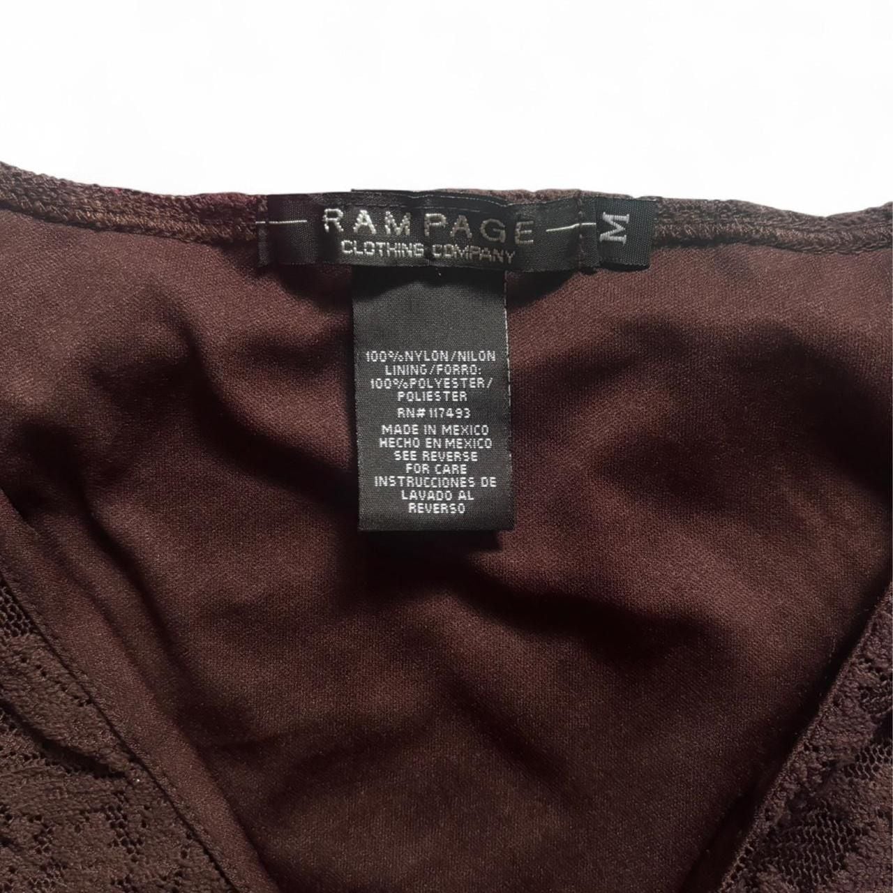 Rampage Vintage Y2K Brown Floral Lace V-Neck Sleeveless Blouse 3
