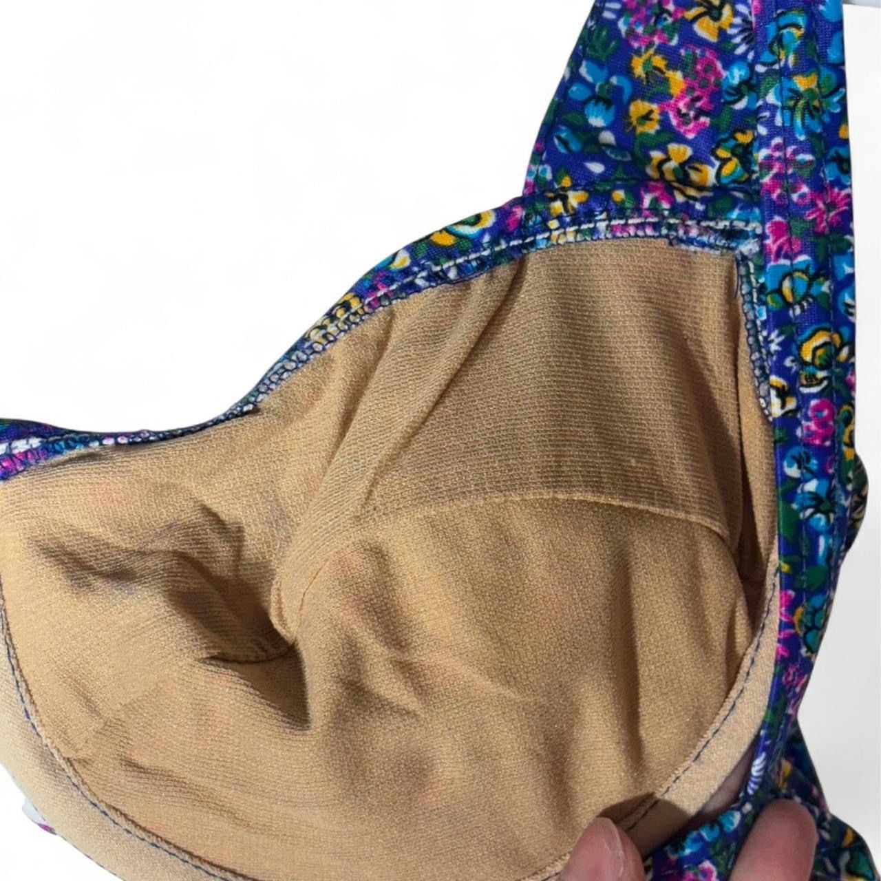 Sunsets Vintage Floral Underwire Bikini Swimsuit Top Style 80T Size 38D 5
