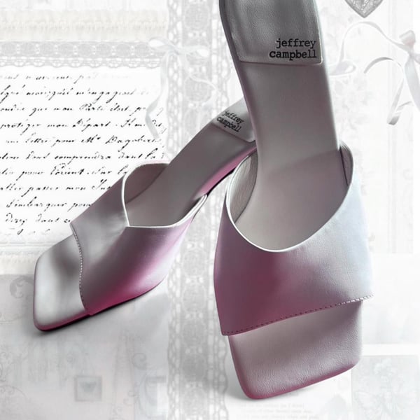 Jeffrey Campbell Square Toe Mule Leather Sandals