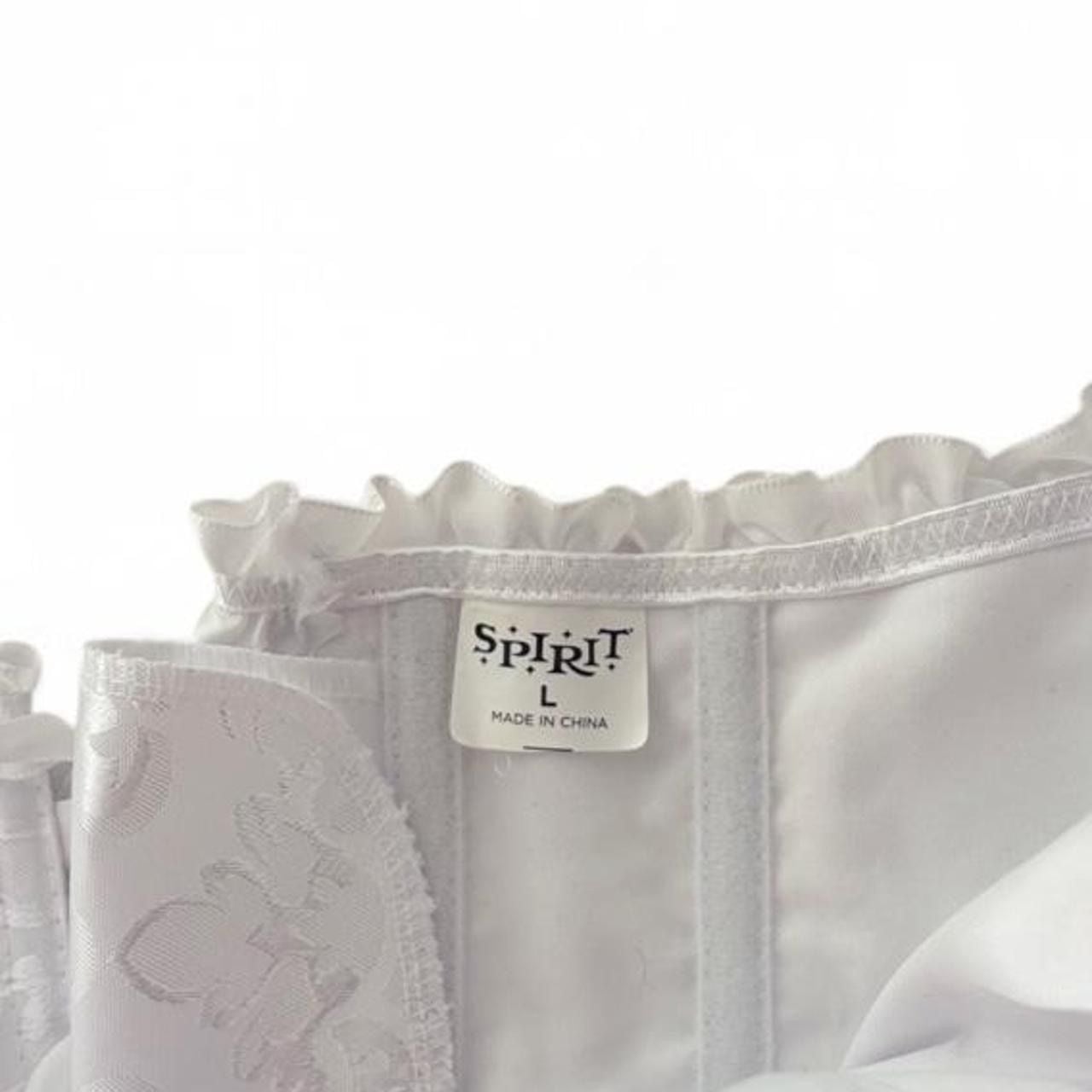 Spirit Halloween White Floral Brocade Corset Top 3