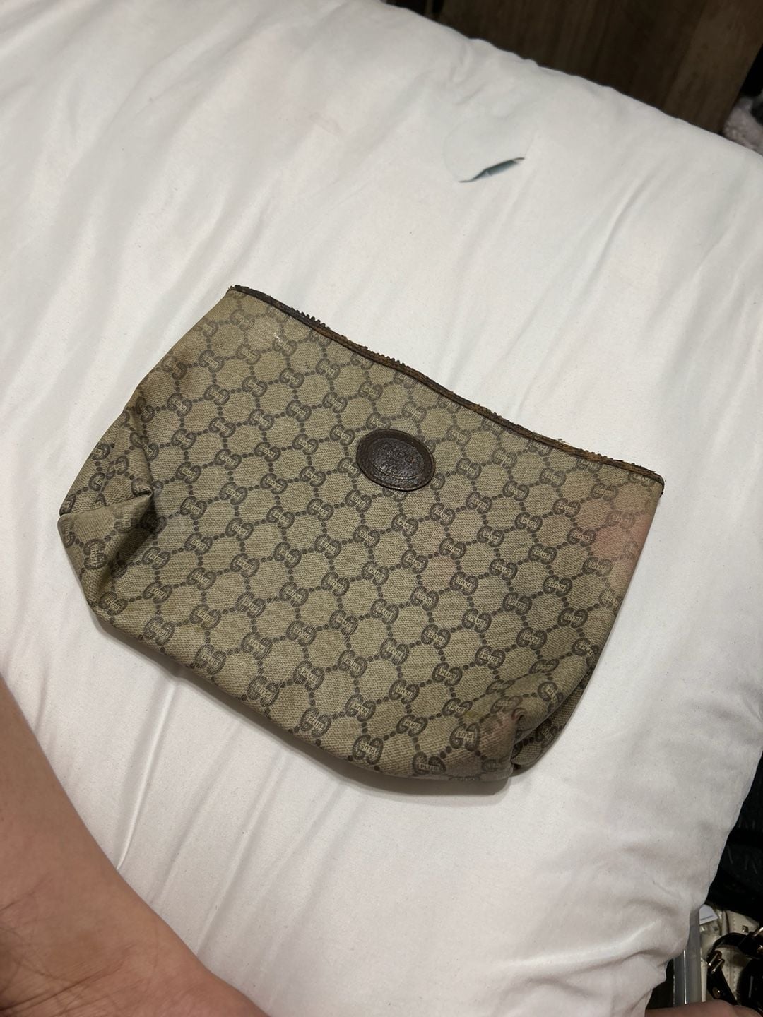 Vintage Gucci Plus GG Supreme Monogram Canvas Pouch Cosmetic Bag 2