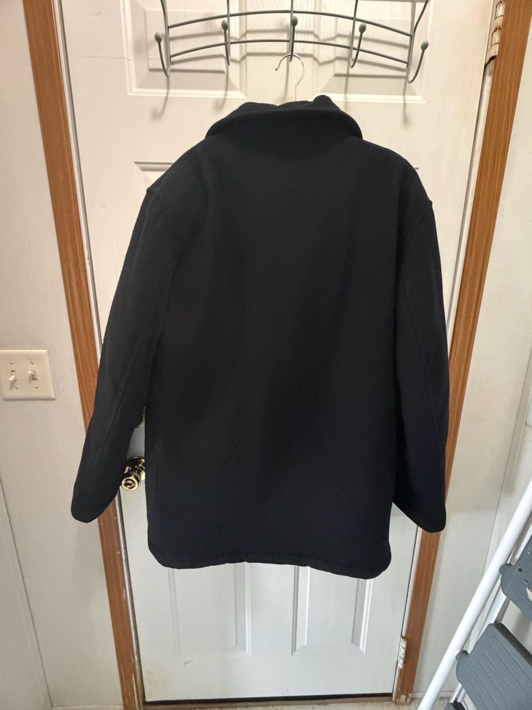 London Fog Signature Wool Blend Double Breasted Pea Coat with Quilted Lining 8