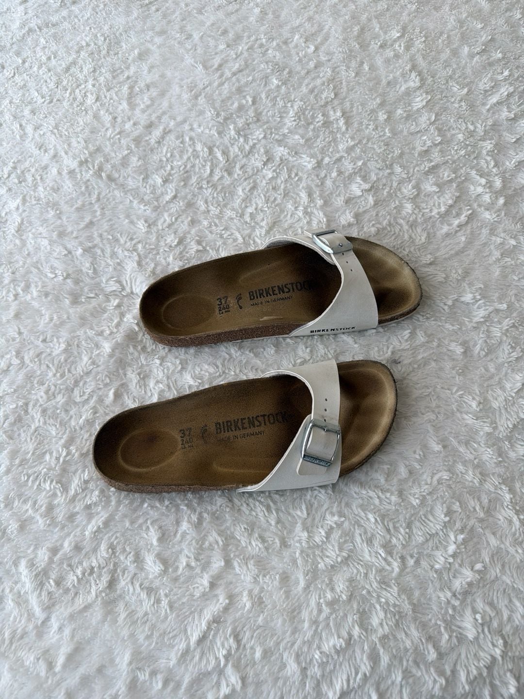 Birkenstock Madrid Birko-Flor White Slide Sandals 3
