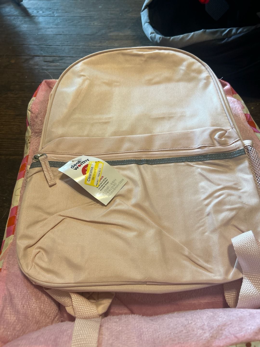 dealworthy 16 Inch Basic Light Pink Backpack with Zippered Front Pocket 1