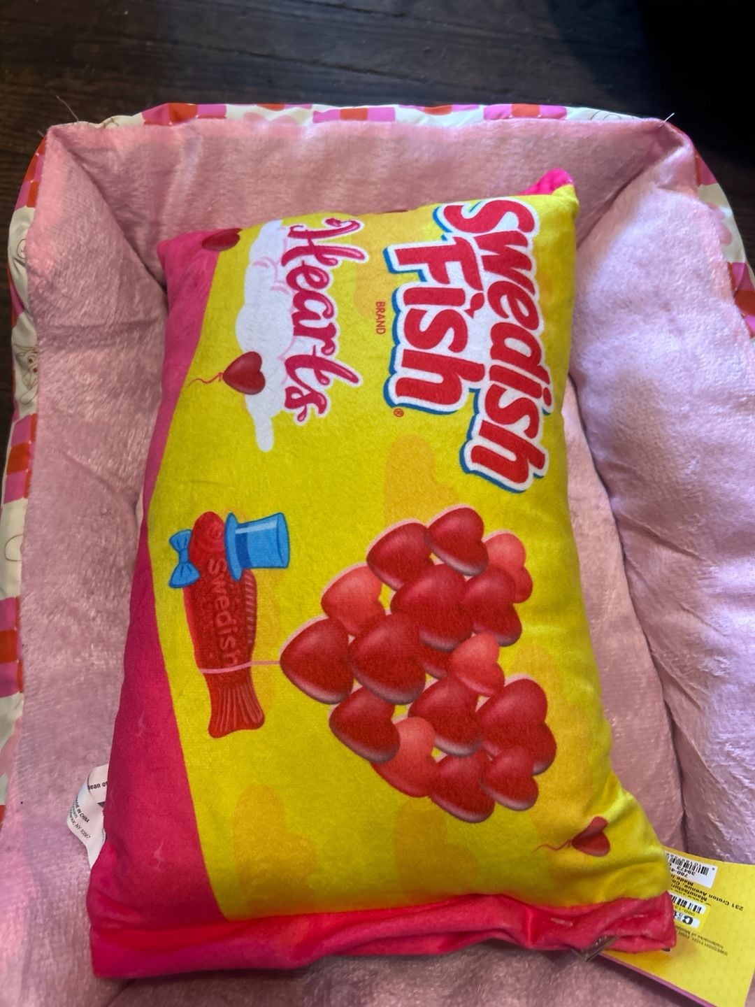 Swedish Fish Hearts Valentine's Day Plush Decorative Pillow 1