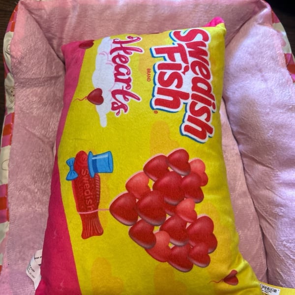 Swedish Fish Hearts Valentine's Day Plush Decorative Pillow