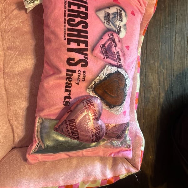 Hershey's Hearts Extra Creamy Milk Chocolate Plush Toy and Pillow