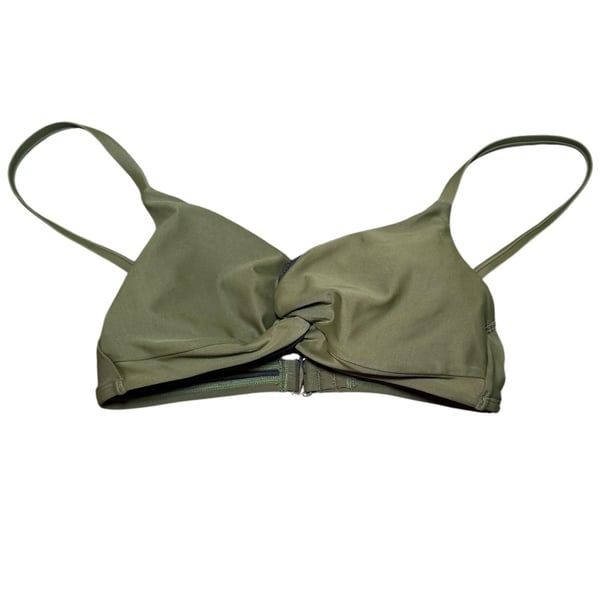 Cupshe Olive Green Twist Front Bikini Top Size S Adjustable Straps