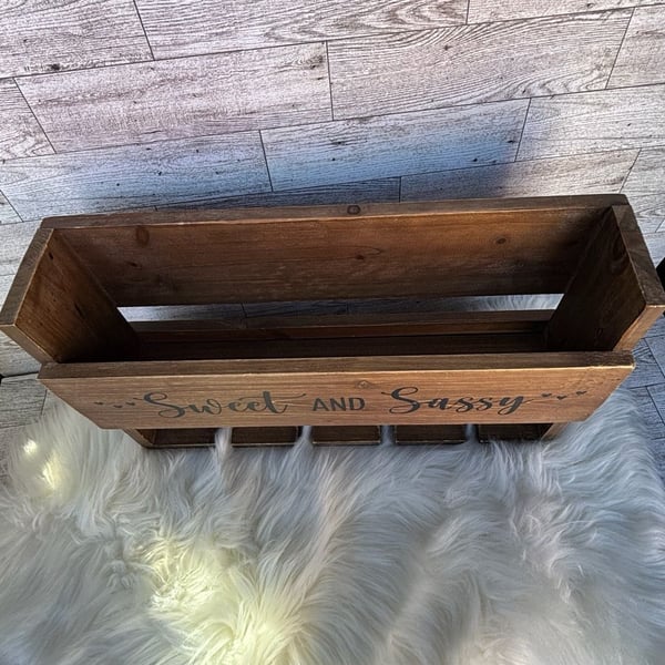 Wine Rack Sweet & Sassy Wine Gift Easy To Hang On Wall Wood Sturdy Built