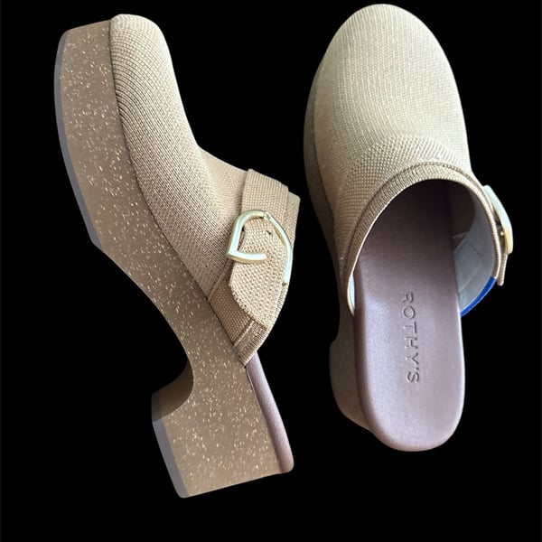Rothy's The Platform Clog in Camel 8.5W