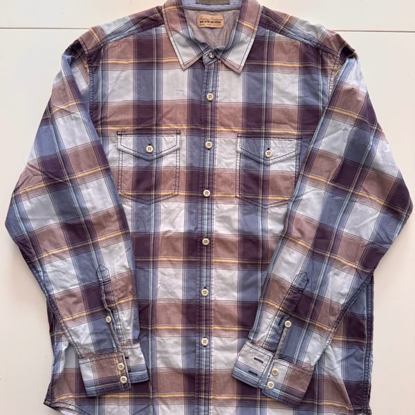 Tommy Bahama Jeans Plaid Long Sleeve Snap Button Down Shirt Large