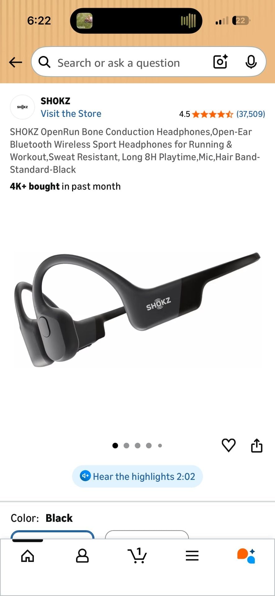 Shokz OpenRun Bone Conduction Sport Headphones 5