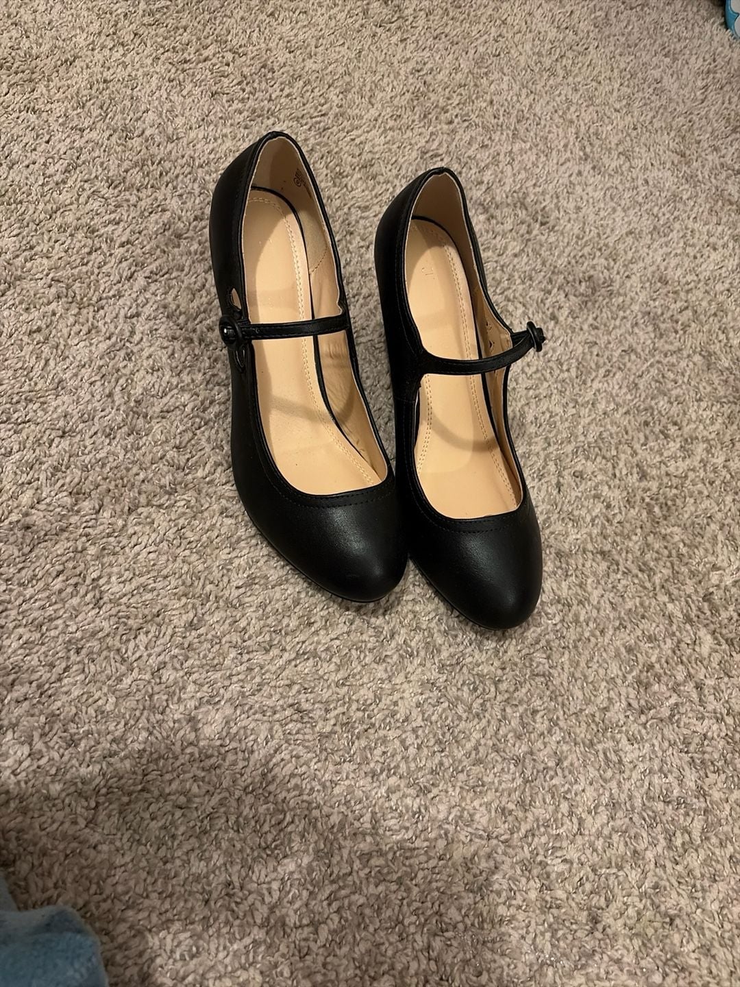 Chase + Chloe Kimmy-22 Black Mary Jane Mid-Heel Pumps 2